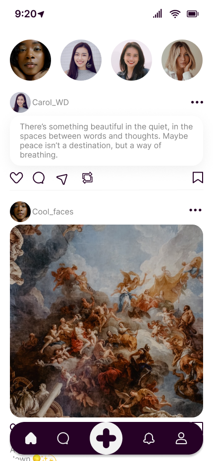 Social Club home feed