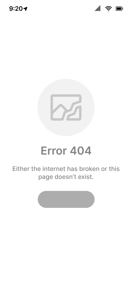 Lowfi wireframe — 404 error screen