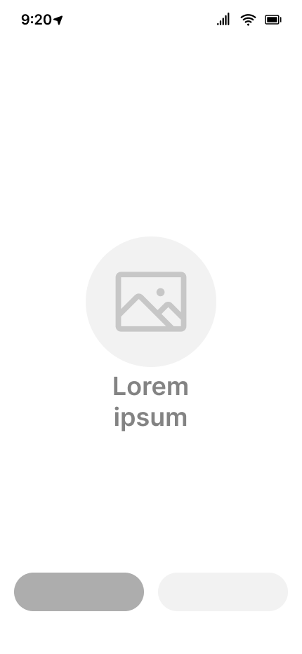 Lowfi wireframe — welcome screen